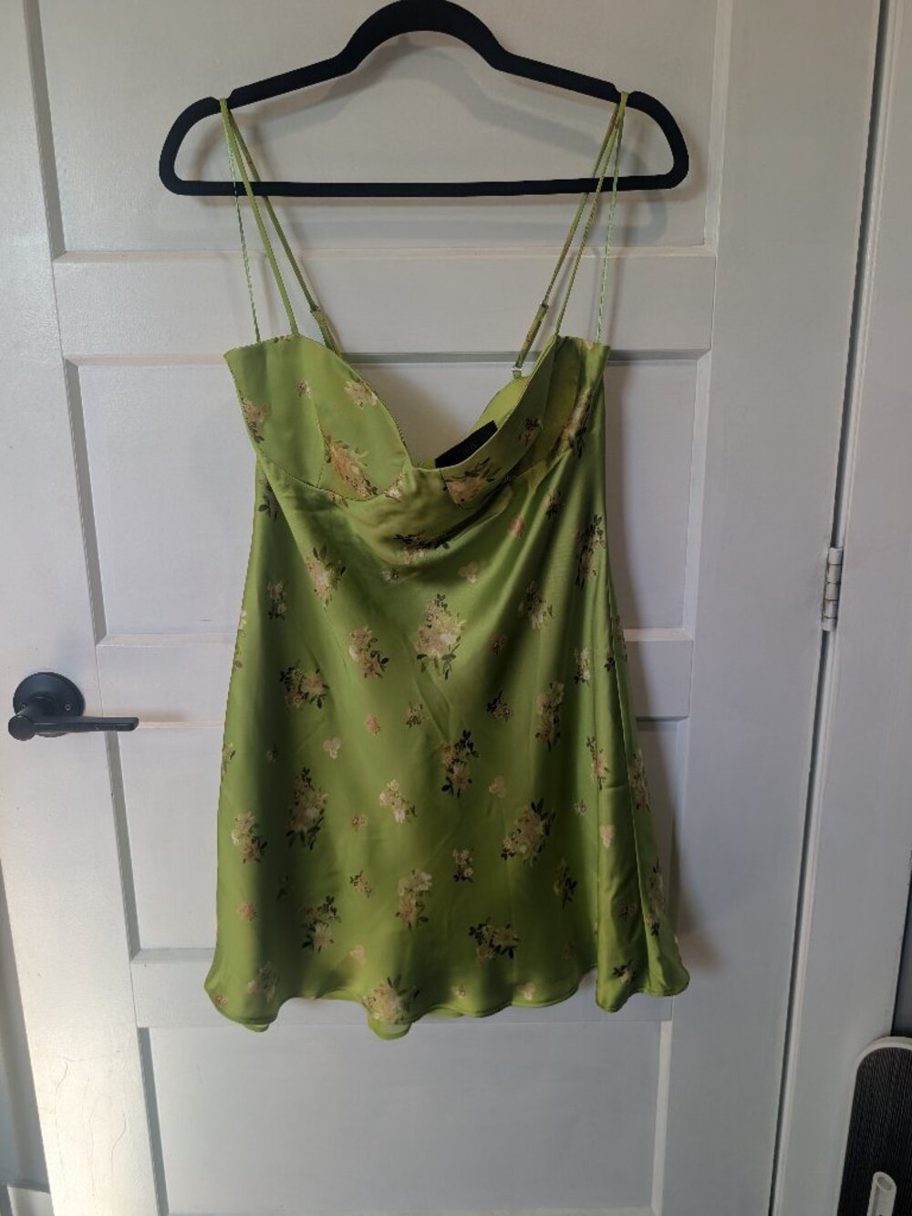 Zara green floral dress mini